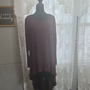 Women's Burgundy Long Sleeve Top
